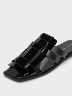 Patent Woven Flat Mules -Charles & Keith 2021 L3 CK1 70380858 J5 7