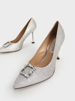 Glitter Gem-Embellished Pumps 14 Glitter Gem-Embellished Pumps -Charles & Keith 2021 L3 SL1 60280366 07 5
