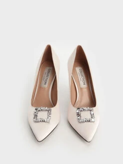 Satin Gem-Embellished Pumps -Charles & Keith 2021 L3 SL1 60280366 09 8
