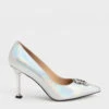 Holographic Leather Gem-Embellished Pumps 2 Holographic Leather Gem-Embellished Pumps -Charles & Keith 2021 L3 SL1 60280366 24 1