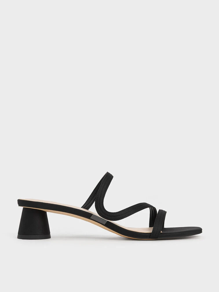 Satin Wavy Strap Mules 3 Satin Wavy Strap Mules