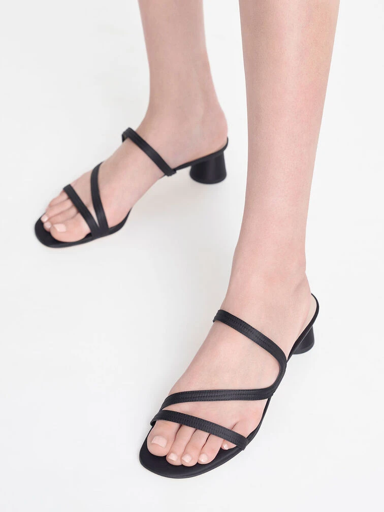 Satin Wavy Strap Mules 6 Satin Wavy Strap Mules - Image 4