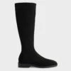Textured Knee High Flat Boots
