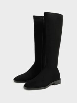 Textured Knee High Flat Boots -Charles & Keith 2021 L6 CK1 90900091 B8 3