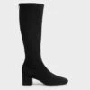 Textured Block Heel Knee Boots -Charles & Keith 2021 L6 CK1 91720012 B8 1