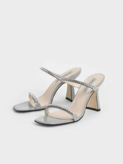 Patent Gem-Encrusted Heeled Sandals -Charles & Keith 2021 L7 CK1 60050949 67 3