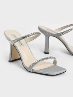 Patent Gem-Encrusted Heeled Sandals -Charles & Keith 2021 L7 CK1 60050949 67 5