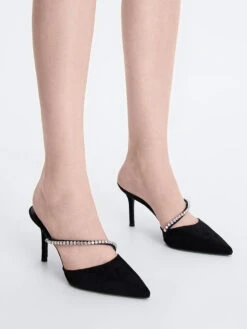 Gem-Encrusted Patent Stiletto Mules -Charles & Keith 2021 L7 CK1 60361363 J5 2