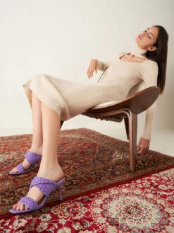 Double Strap Woven Heeled Mules -Charles & Keith 2021 L7 CK1 60920280 19 4