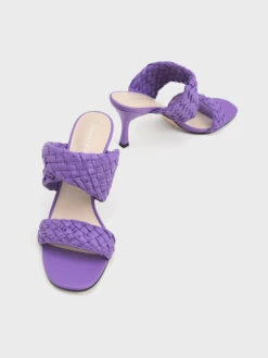 Double Strap Woven Heeled Mules -Charles & Keith 2021 L7 CK1 60920280 19 5