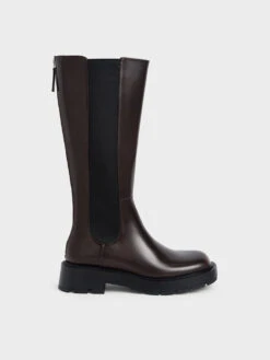Zip-Up Chelsea Knee Boots