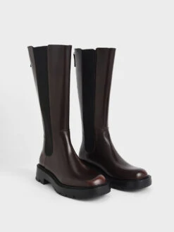 Zip-Up Chelsea Knee Boots -Charles & Keith 2021 L7 CK1 90920100 29 3