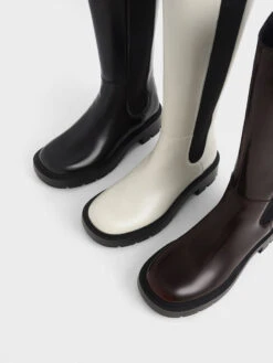 Zip-Up Chelsea Knee Boots -Charles & Keith 2021 L7 CK1 90920100 29 7
