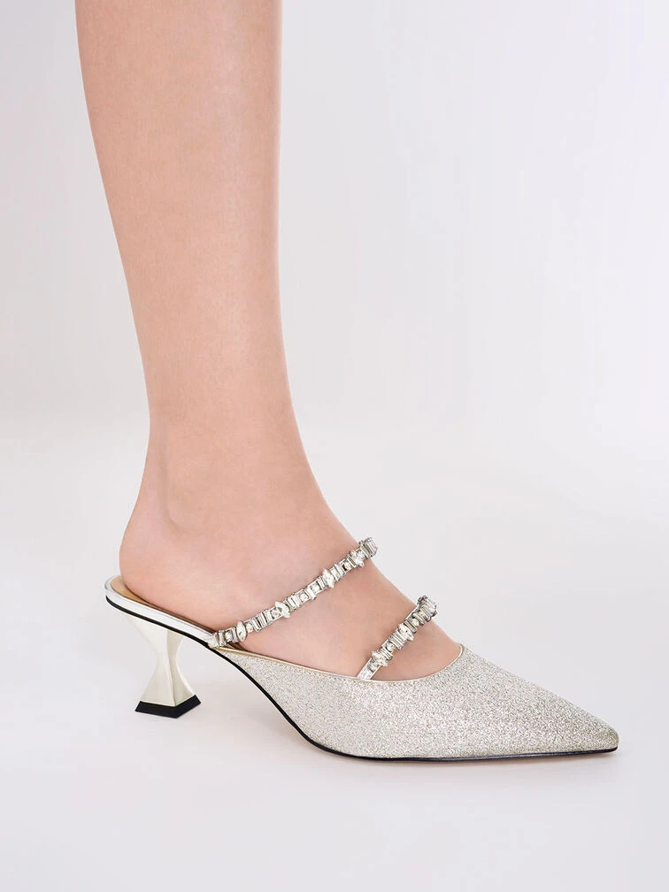 Gem-Encrusted Metallic Glittered Mules 4 Gem-Encrusted Metallic Glittered Mules - Image 2