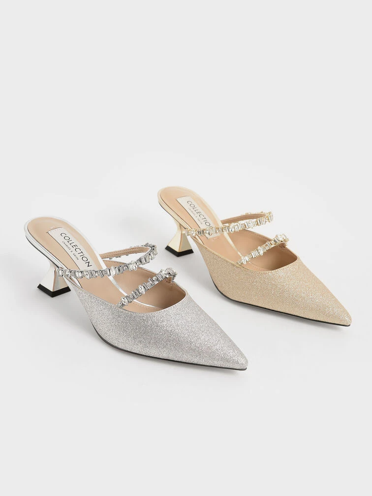 Gem-Encrusted Metallic Glittered Mules 9 Gem-Encrusted Metallic Glittered Mules - Image 7