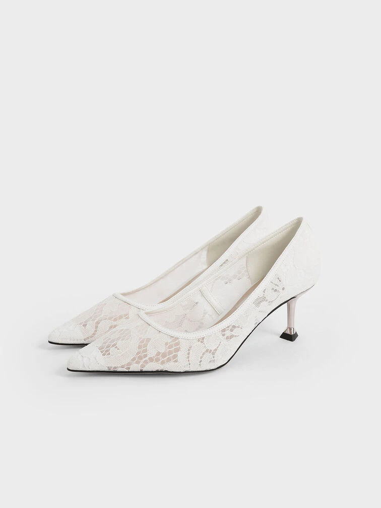 Lace Sculptural Heel Pumps 5 Lace Sculptural Heel Pumps - Image 3