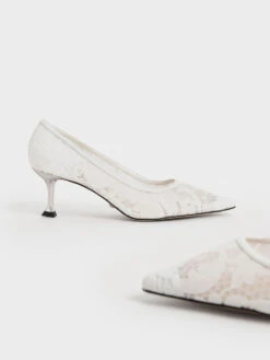 Lace Sculptural Heel Pumps 14 Lace Sculptural Heel Pumps -Charles & Keith 2021 L7 SL1 60280396 03 5