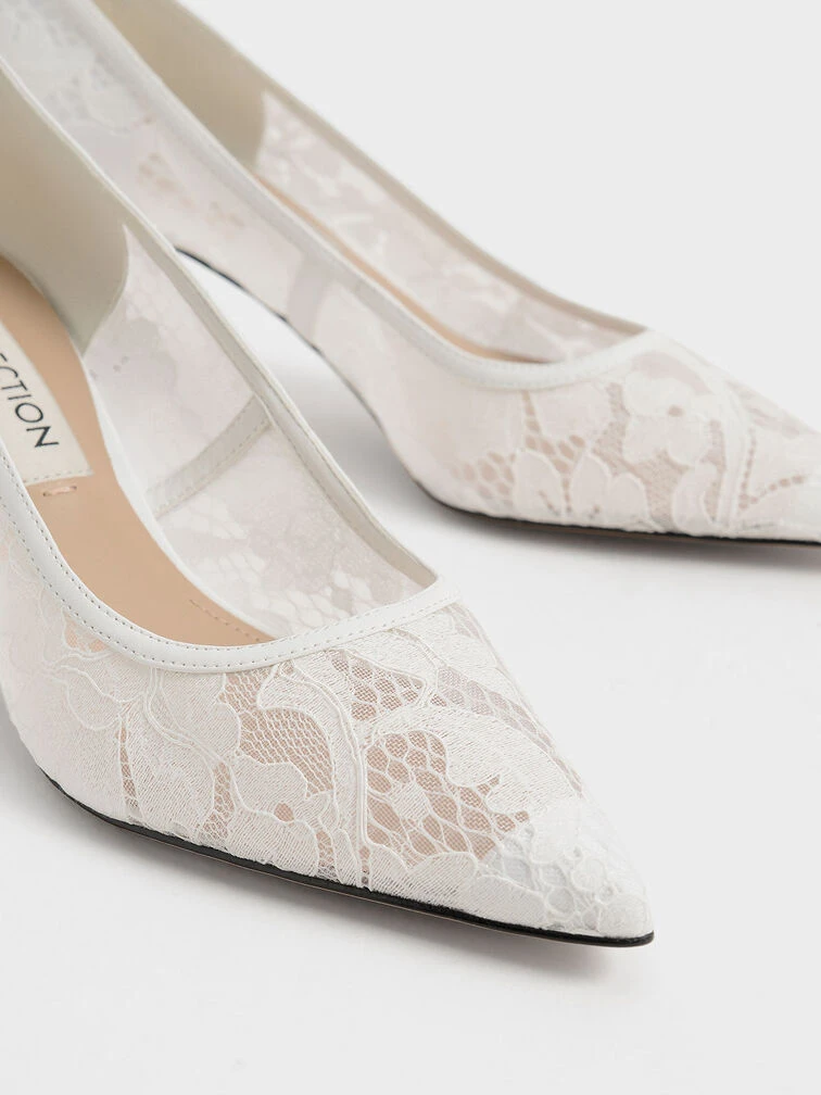 Lace Sculptural Heel Pumps 9 Lace Sculptural Heel Pumps - Image 7