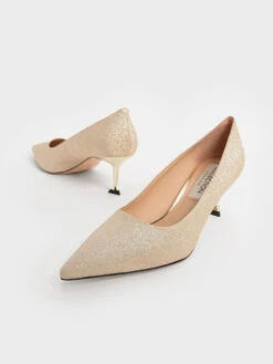 Glittered Kitten Heel Pumps 14 Glittered Kitten Heel Pumps -Charles & Keith 2021 L7 SL1 60580031 1 27 5
