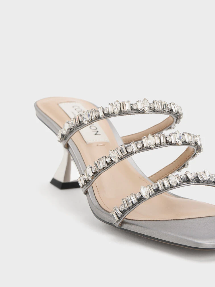 Gem-Encrusted Metallic Strappy Sandals 8 Gem-Encrusted Metallic Strappy Sandals - Image 6