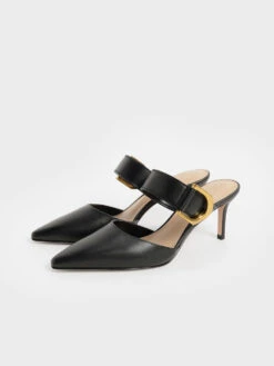 Gabine Buckled Leather Mule Pumps -Charles & Keith 2021 L7 SL1 60920044 01 3