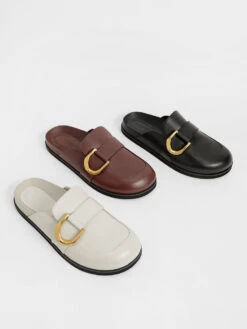 Gabine Buckled Leather Loafer Mules​ -Charles & Keith 2021 L7 SL1 71680001 41 7