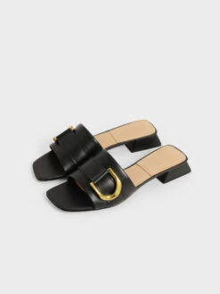 Gabine Buckled Leather Mules​ -Charles & Keith 2021 L7 SL1 71720076 01 3
