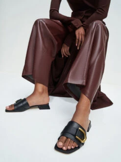 Gabine Buckled Leather Mules​ -Charles & Keith 2021 L7 SL1 71720076 01 4