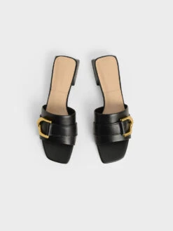 Gabine Buckled Leather Mules​ -Charles & Keith 2021 L7 SL1 71720076 01 8