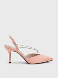 Adel Recycled Polyester Gem-Strap Slingback Ballerina Pumps
