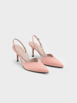 Adel Recycled Polyester Gem-Strap Slingback Ballerina Pumps -Charles & Keith 2022 L2 CK1 60280280 B 83 3