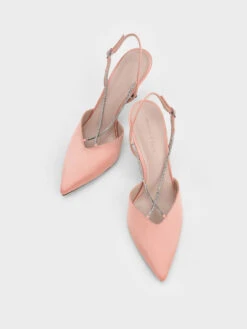 Adel Recycled Polyester Gem-Strap Slingback Ballerina Pumps -Charles & Keith 2022 L2 CK1 60280280 B 83 8