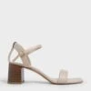 Ankle Strap Stacked Heel Sandals 1 Ankle Strap Stacked Heel Sandals -Charles & Keith 2022 L3 CK1 60190301 41 1