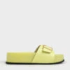 Metallic Buckle Flatform Sandals -Charles & Keith 2022 L3 CK1 70380933 23 1