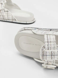 Cut-Out Tweed Buckled Slides 9 Cut-Out Tweed Buckled Slides -Charles & Keith 2022 L3 CK1 71720036 24 5