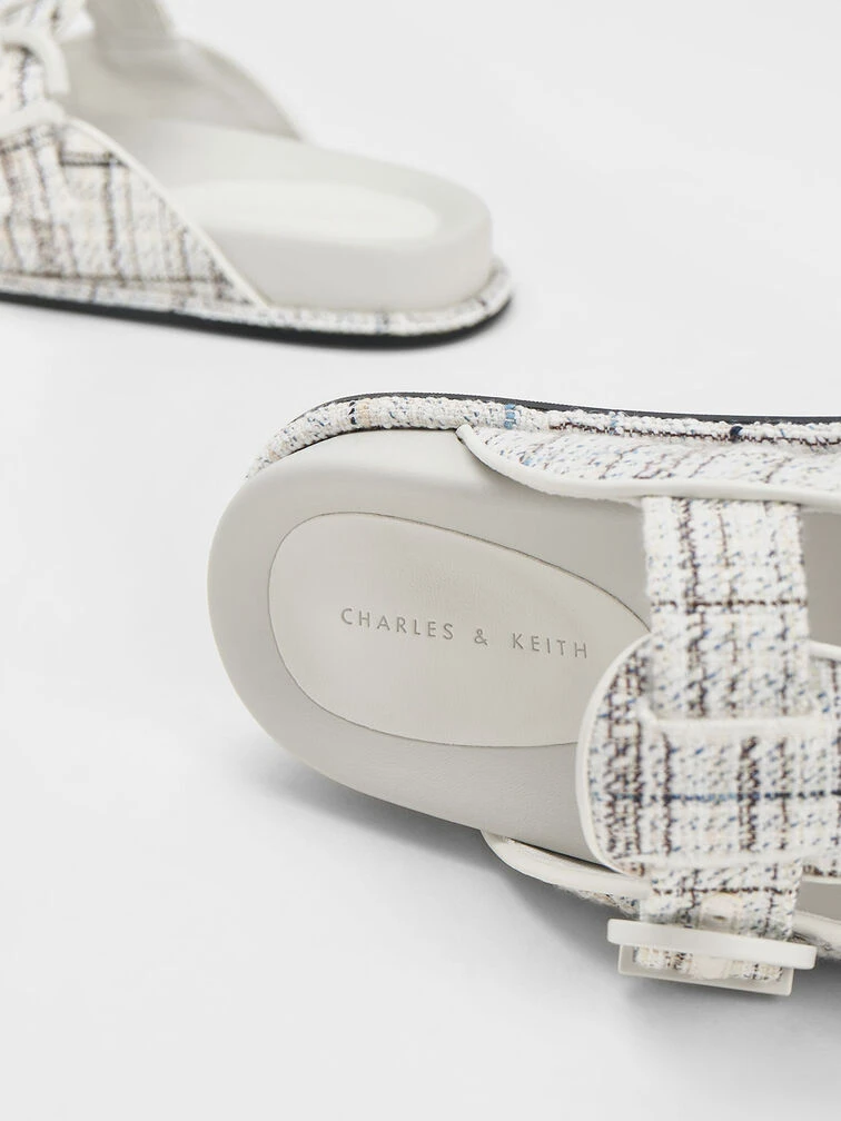 Cut-Out Tweed Buckled Slides 5 Cut-Out Tweed Buckled Slides - Image 3