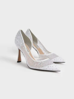Blythe Mesh Embellished Half-D'Orsay Pumps -Charles & Keith 2022 L3 SL1 60920050 A 03 3