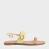Metallic Accent Back Strap Sandals -Charles & Keith 2022 L6 CK1 70060589 24 1