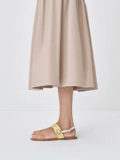 Metallic Accent Back Strap Sandals -Charles & Keith 2022 L6 CK1 70060589 24 2