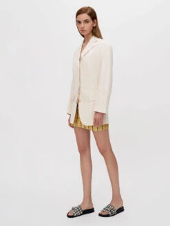 Houndstooth Studded Buckle Slide Sandals -Charles & Keith 2022 L6 CK1 71720039 24 4