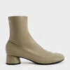 Stitch-Trim Cylindrical Heel Ankle Boots -Charles & Keith 2022 L6 CK1 90280042 37 1
