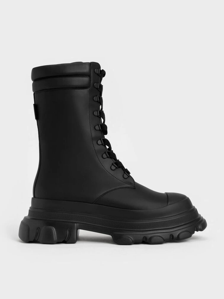 Chunky Sole Padded Combat Boots 3 Chunky Sole Padded Combat Boots