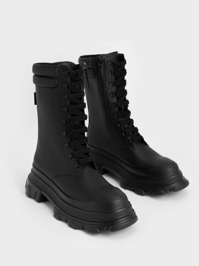 Chunky Sole Padded Combat Boots 5 Chunky Sole Padded Combat Boots - Image 3