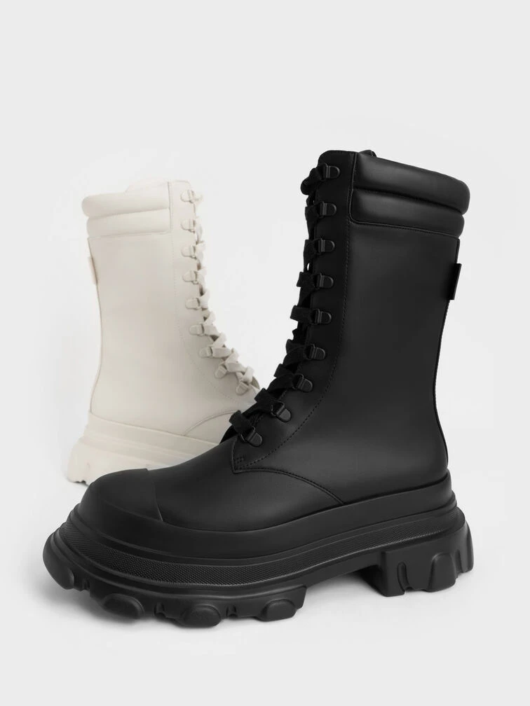Chunky Sole Padded Combat Boots 9 Chunky Sole Padded Combat Boots - Image 7