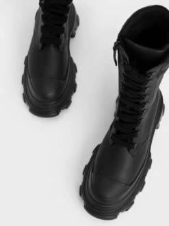 Chunky Sole Padded Combat Boots 17 Chunky Sole Padded Combat Boots -Charles & Keith 2022 L6 CK1 90580161 01 8