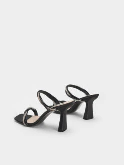 Embellished Twisted Strap Satin Sandals -Charles & Keith 2022 L7 CK1 60050976 01 5