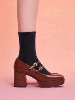 Patent Block Heel Mary Janes 10 Patent Block Heel Mary Janes -Charles & Keith 2022 L7 CK1 60280370 51 2