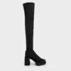 Lucile Satin Thigh-High Boots 1 Lucile Satin Thigh-High Boots -Charles & Keith 2022 L7 CK1 60361354 2 B8 1