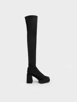 Lucile Satin Thigh-High Boots
