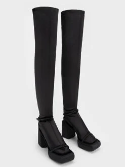 Lucile Satin Thigh-High Boots -Charles & Keith 2022 L7 CK1 60361354 2 B8 3